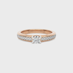 3/8 CT.Round Solitaire Women's Natural Diamond Ring