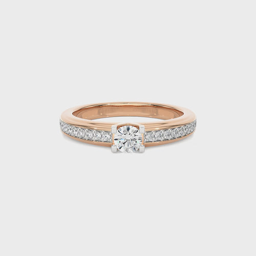 3/8 CT.Round Solitaire Women's Natural Diamond Ring