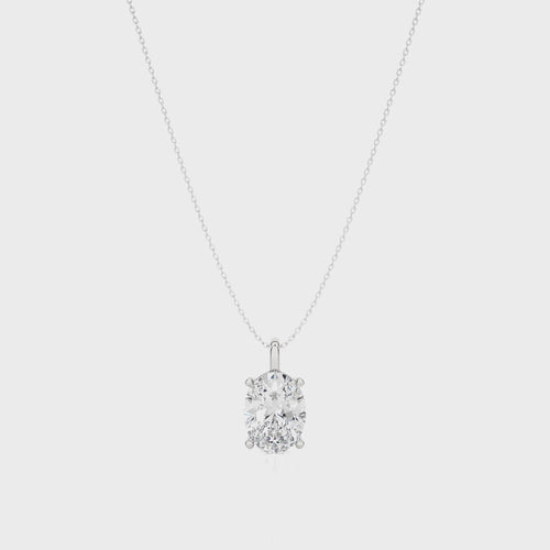 1 CT. Solitaire Oval  Lab Created Diamond Pendant