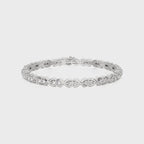 2 CT. Galactic Grace Eco-Friendly Lab Grown Diamonds Studded  Bazel Set Tennis Bracelet with Clasp Lock in 925 Sterling Silver Size 7 Inch
