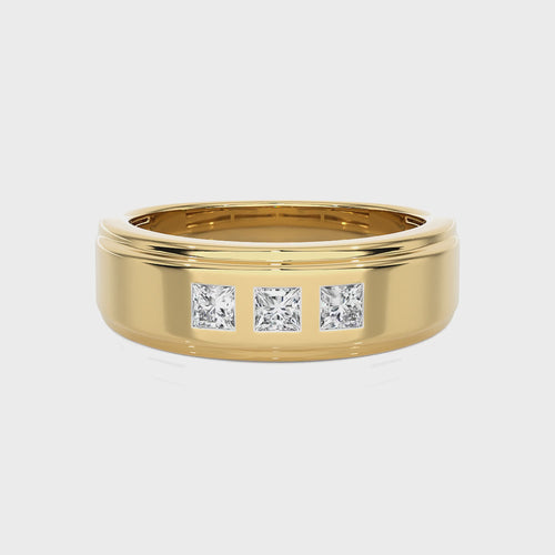 1/2 CT. Princess cut Natural Diamond Men's Half Eternity Band