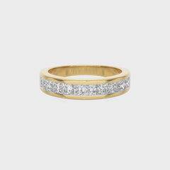 1/2 CT. Princess cut Natural Diamond Women's Half Eternity Band