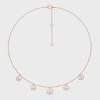1/2 CT. Flower Symphony  Natural Round Diamond Five Station Necklace