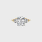 2 1/2 CT. Three Stone Radiant and Trapezoid Lab Created Diamond Engagement Ring