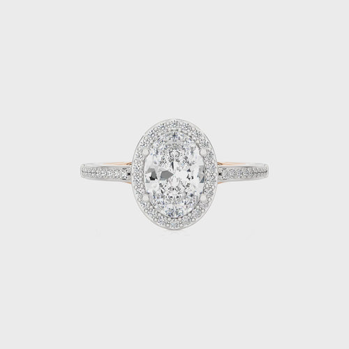 Aura Vintage Diamond Halo Engagement Ring