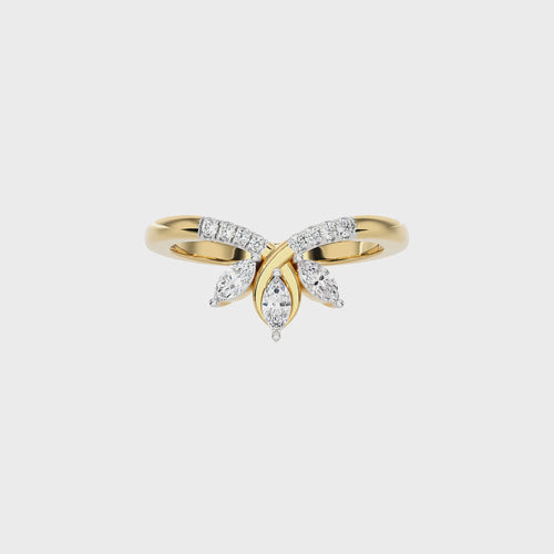 1/4 CT. Three Stone Marquise and Round Lab Created Diamond Ring