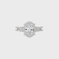 Collette Classic Bazel and Halo Diamond Engagement Ring