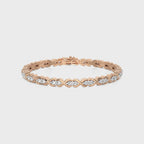 2 CT. Astral Luster Stellar Essence Natural Studded Infinity Design Tennis Bracelet with Clasp Lock