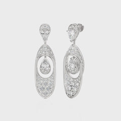 4 CT.Pear and Round Natural Diamond Fashion Earrings