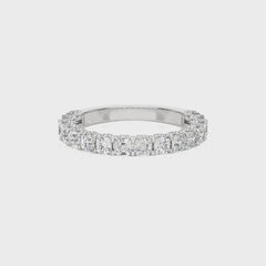 2 CT.Asscher and Round Natural Diamond Wedding Band