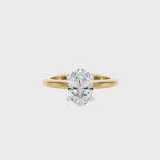 1 1/2 CT. Forever Link Pair of  Oval Solitaire Ring with Round  Lab created Diamond matching band