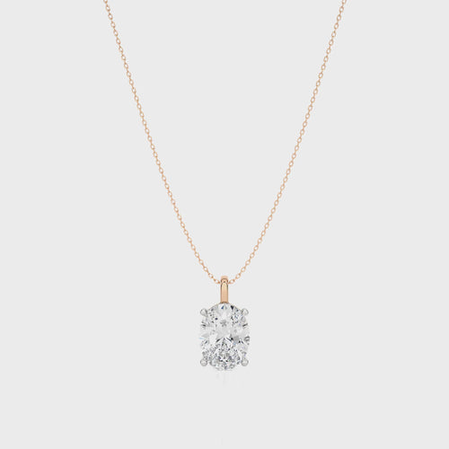 1 CT. Solitaire Oval  Lab Created Diamond Pendant