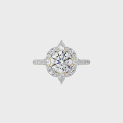 2 CT. Round and Pear Natural Diamond Anniversary Ring