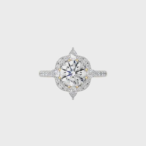 2 CT. Round and Pear Natural Diamond Anniversary Ring