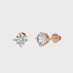 1/2 CT. Classic Round Natural Diamond Stud Earrings