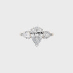 3 CT. Three Stone Pear Lab Created Diamond Engagement Ring