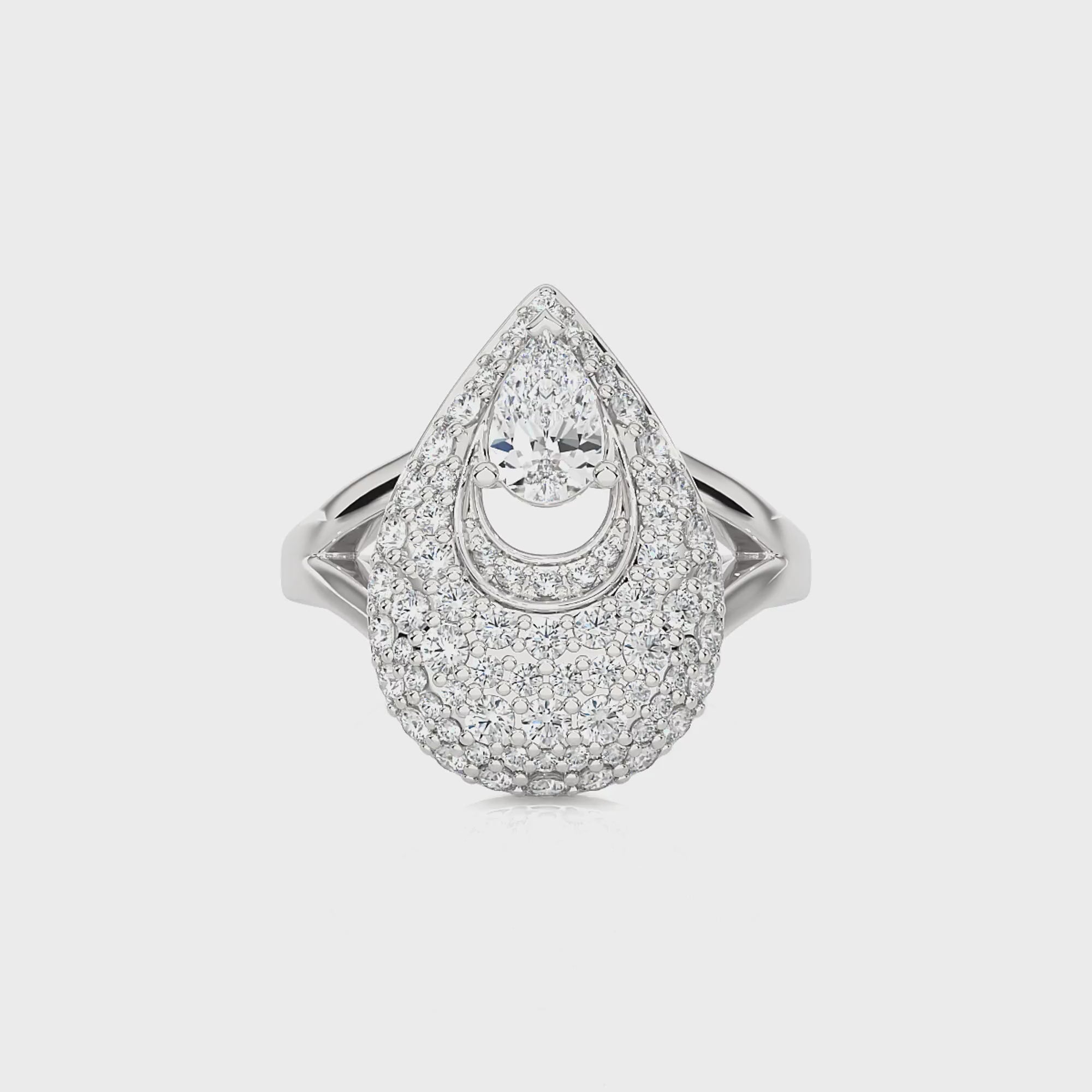 1 1/4 CT. Teardrop Cluster Cocktail Lab Created Diamond Ring