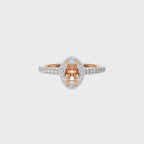 1/3 CT Round Diamond Semi Mount Halo Engagement Ring