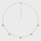 1/2 CT. Graceful Heart Shapes Round Natural Diamond by the yard Necklace