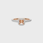 1/3 CT Round Diamond Semi Mount  Halo Engagement Ring