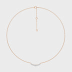 3/8 CT. Resplendent Curved bar Round Natural Diamond Nine stones Necklace