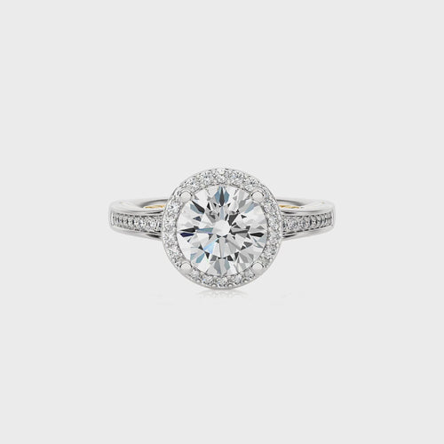 Designer Nobel Diamond Halo Engagement Ring