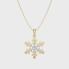 1/6 CT. Sparkling Snowflake Round Lab Created Diamond Pendant