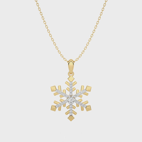 1/6 CT. Sparkling Snowflake Round Lab Created Diamond Pendant