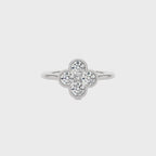 3/4 CT. Four Leaf clover Round Lab created Diamond Ring