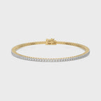 2 CT. Modern Majesty Dazzling Natural Diamonds Studded Classic  Gold Tennis Bracelet with Clasp Lock