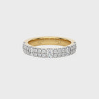 1 CT. Emerald and Round Natural Diamond Half Eternity Band