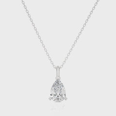 1 CT. Solitaire Pear Lab Created Diamond Pendant