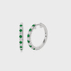 1/2 CT Emerald Diamond Eternity Hoop Earrings