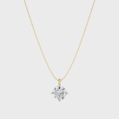 1 CT. Solitaire Round  Lab Created Diamond Pendant