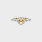 1/3 CT Round Diamond Semi Mount Halo Engagement Ring