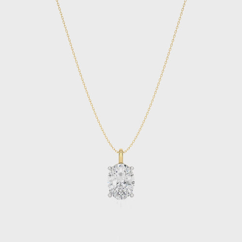 1 CT. Solitaire Oval  Lab Created Diamond Pendant