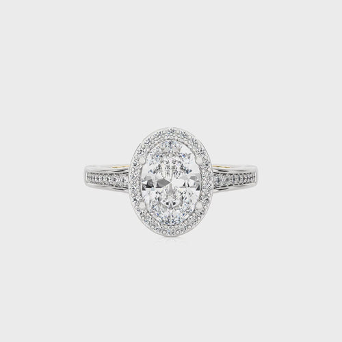 Designer Nobel Diamond Halo Engagement Ring