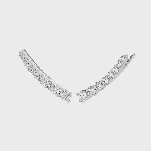 3/4 CT. Round Lab Created Diamond Climber Earrings