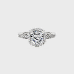 Designer Nobel Diamond Halo Engagement Ring