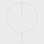 1/2 CT. Fashionable tear drop Pear and Round Natural Diamond Necklace