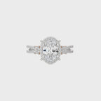 Collette Classic Bazel and Halo Diamond Engagement Ring