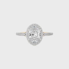 Aura Vintage Diamond Halo Engagement Ring