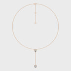 2 CT. Classic Pear and Heart Twin Natural Diamond Lariat Necklace