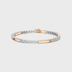 1 CT. Radiant Brilliance Natural Diamond Studded Gold Tennis Bracelet with Clasp Lock