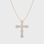 1/4 CT. Cluster Round Lab Created Diamond Cross Pendant