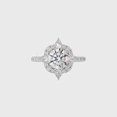 2 CT. Round and Pear Natural Diamond Anniversary Ring