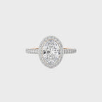 Artsy Bazel Halo Diamond Engagement Ring