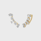 1 1/2 CT. Round,Marquise and Baguette Crawler Earrings
