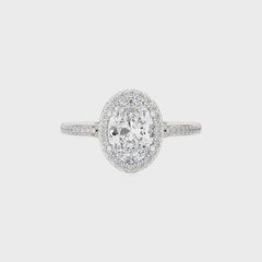 Aura Vintage Diamond Halo Engagement Ring