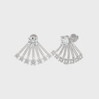 2 CT. Fan Style Front and Back Round Lab Created Diamond Jacket Earrings